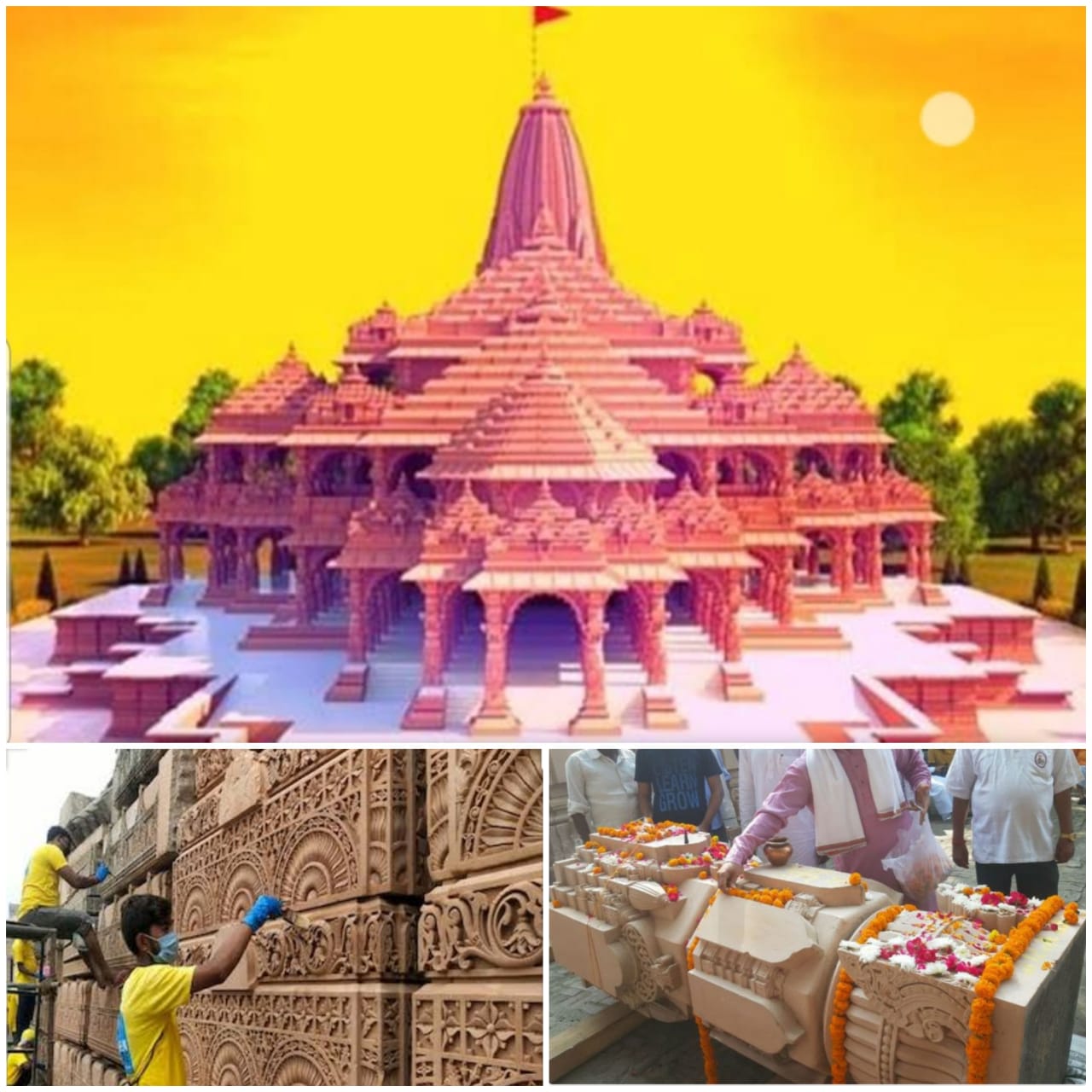तराशे गए पत्थरों की शिफ्टिंग शुरू- अयोध्या मंदिर निर्माण