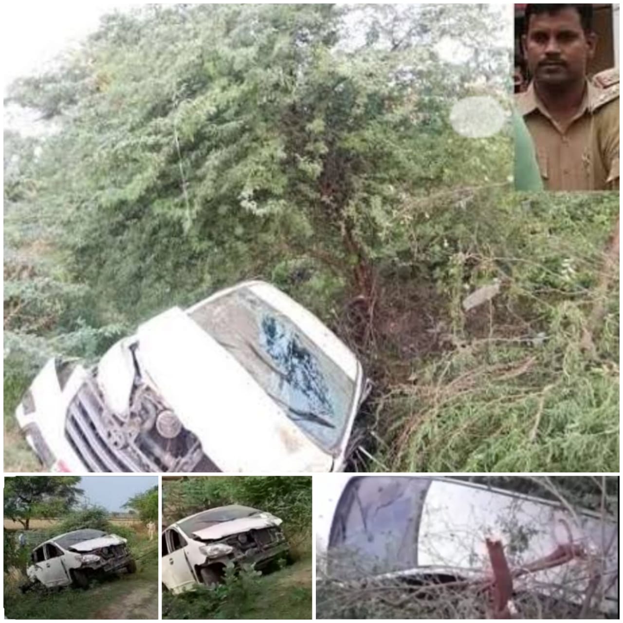 कानपुर पुलिस टीम की कार पलटी, दरोगा की मौत