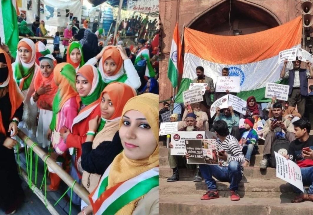 जामा मस्जिद-शाहीन बाग में देशभक्ति के साथ विरोध प्रदर्शन